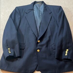 H Freeman & Son Tailored Blazer Navy Wool Gold Buttons Mens Size 43R